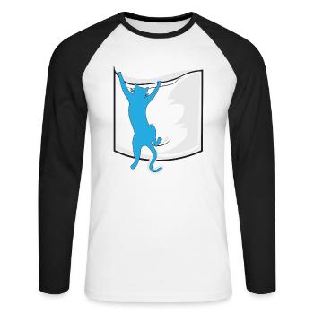 cat in your pocket - Unisex Long Sleeve Baseball T-Shirt - white/black - Front - Nik (191cm)