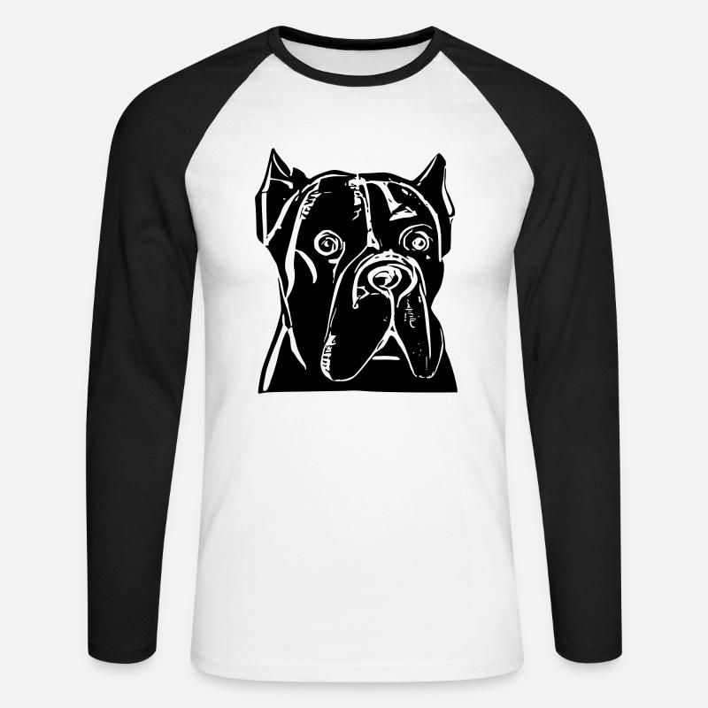 Cane Corso - Unisex Baseballshirt langarm - Weiß/Schwarz