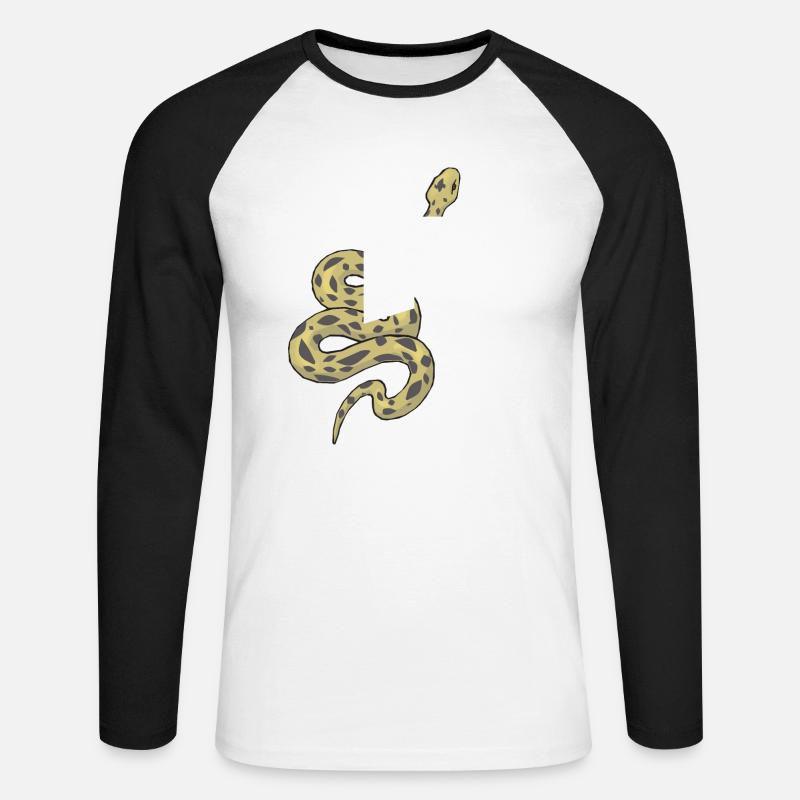 Buchstabe e Schlange - Unisex Baseballshirt langarm - Weiß/Schwarz