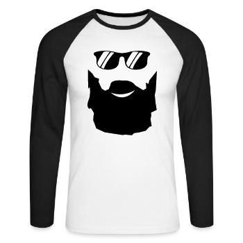 bart sonnenbrille - Unisex Baseballshirt langarm - Weiß/Schwarz - Vorne - Nik (191cm)