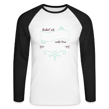 elternschaft humor onkel geschenk - Unisex Baseballshirt langarm - Weiß/Schwarz - Vorne - Nik (191cm)