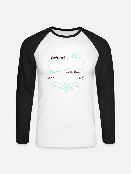 elternschaft humor onkel geschenk - Unisex Baseballshirt langarm - Weiß/Schwarz