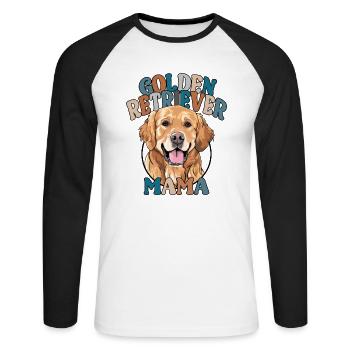 Golden Retriever Mom Dogs Dog Wilsigns - Unisex Long Sleeve Baseball T-Shirt - white/black - Front - Nik (191cm)