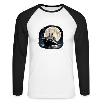 Husband And Wife Cruising Cruise Ship Vacation - Unisex Long Sleeve Baseball T-Shirt - white/black - Front - Nik (191cm)