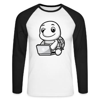 Marine Conservation - Unisex Long Sleeve Baseball T-Shirt - white/black - Front - Nik (191cm)