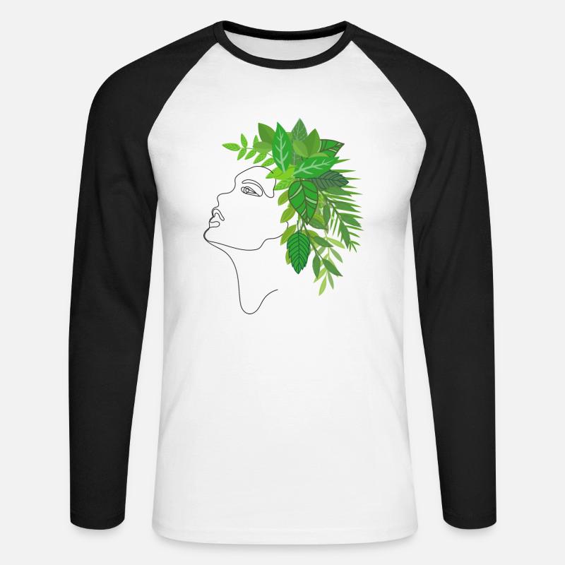 Mutter Erde - Unisex Baseballshirt langarm - Weiß/Schwarz