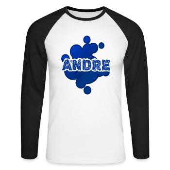Andre - Unisex Long Sleeve Baseball T-Shirt - white/black - Front - Nik (191cm)