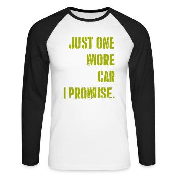 Juste une voiture de plus, je vous le promets - T-shirt baseball manches longues Homme - blanc/noir - Devant - Nik (191cm)
