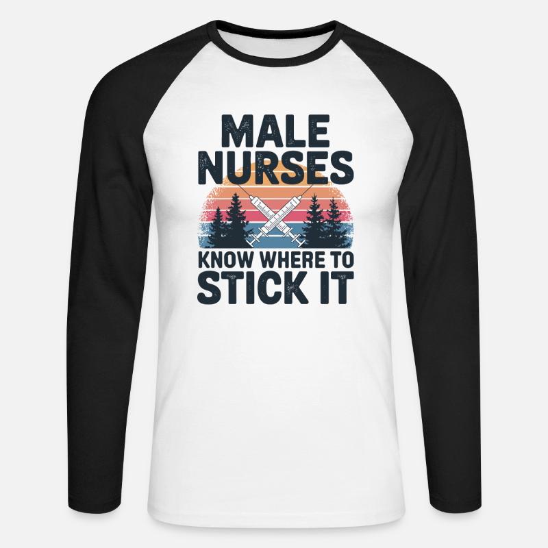 Stolz auf den Pflegeberuf - Unisex Baseballshirt langarm - Weiß/Schwarz