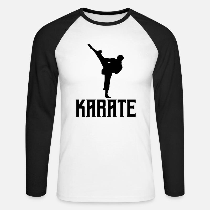Karatè - Maglia da baseball a manica lunga da uomo - bianco/nero