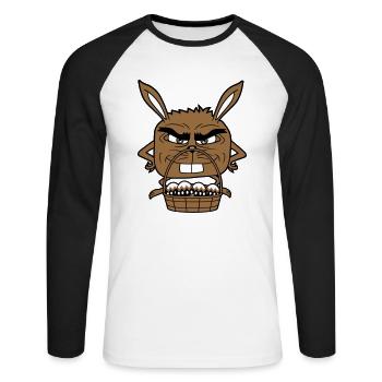 Easter Bunny Eggs Basket Evil Eye Smile - Unisex Long Sleeve Baseball T-Shirt - white/black - Front - Nik (191cm)