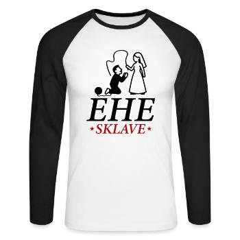Ehesklave Hochzeit Brautpaar - Unisex Baseballshirt langarm - Weiß/Schwarz - Vorne - Nik (191cm)
