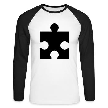 Puzzle - Unisex Long Sleeve Baseball T-Shirt - white/black - Front - Nik (191cm)