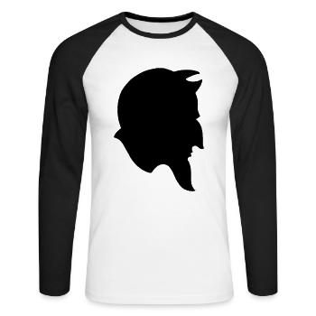 Black devil - Unisex Long Sleeve Baseball T-Shirt - white/black - Front - Nik (191cm)