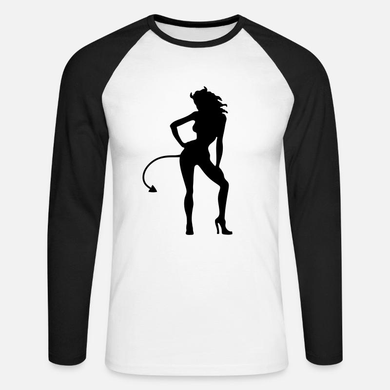 Devil - Devil - Unisex Long Sleeve Baseball T-Shirt - white/black