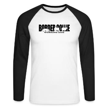 CHIEN DE TRAVAIL DE BORDER COLLIE Wilsigns Dog Dog - T-shirt baseball manches longues Homme - blanc/noir - Devant - Nik (191cm)