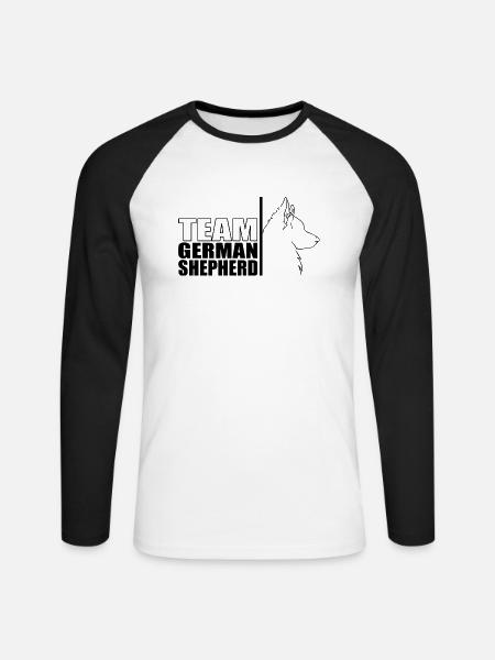TEAM German Shepherd Hunde Hund Wilsigns - Unisex Baseballshirt langarm - Weiß/Schwarz