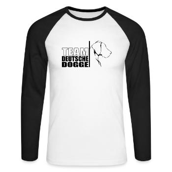 TEAM Great Dane Dog Dog Wilsigns - Unisex Long Sleeve Baseball T-Shirt - white/black - Front - Nik (191cm)