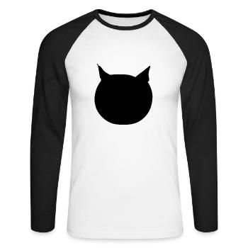 Cat head animal icon cartoon - Unisex Long Sleeve Baseball T-Shirt - white/black - Front - Nik (191cm)