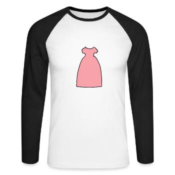 Robe Symbole Vêtements Rose - T-shirt baseball manches longues Homme - blanc/noir - Devant - Nik (191cm)