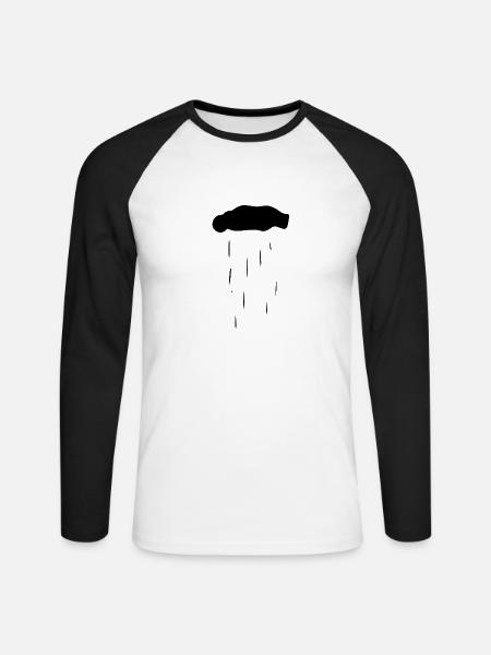 cloud, nature, rain, water - Unisex Long Sleeve Baseball T-Shirt - white/black
