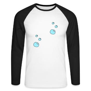 Soap bubbles circles shape water pattern - Unisex Long Sleeve Baseball T-Shirt - white/black - Front - Nik (191cm)
