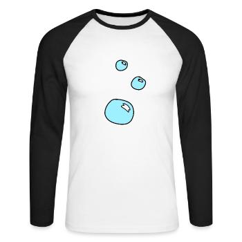 Soap Bubbles Circles Shape Water Blue - Unisex Long Sleeve Baseball T-Shirt - white/black - Front - Nik (191cm)