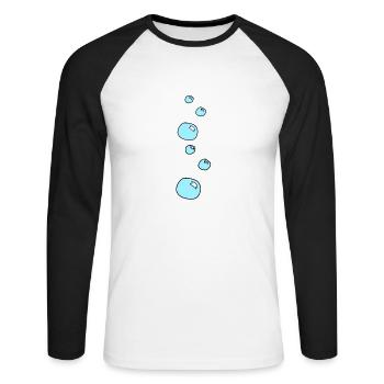 Soap Bubbles Circles Shape Water Shape Blue - Unisex Long Sleeve Baseball T-Shirt - white/black - Front - Nik (191cm)