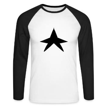 Symbole de l’étoile de forme - T-shirt baseball manches longues Homme - blanc/noir - Devant - Nik (191cm)