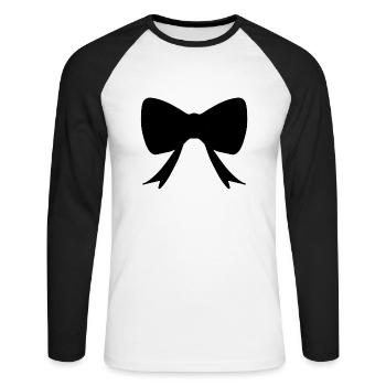 schleife form symbol - Unisex Baseballshirt langarm - Weiß/Schwarz - Vorne - Nik (191cm)