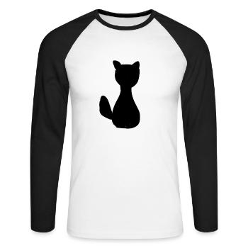 Symbole animal chien animaux animaux de compagnie - T-shirt baseball manches longues Homme - blanc/noir - Devant - Nik (191cm)