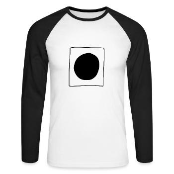 kreis quadrat symbol form - Unisex Baseballshirt langarm - Weiß/Schwarz - Vorne - Nik (191cm)
