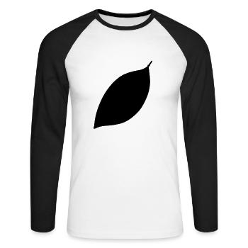 blatt symbol form natur - Unisex Baseballshirt langarm - Weiß/Schwarz - Vorne - Nik (191cm)