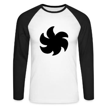 pflanze form symbol symbol blume - Unisex Baseballshirt langarm - Weiß/Schwarz - Vorne - Nik (191cm)