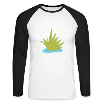 grass wasser natur pflanze symbol - Unisex Baseballshirt langarm - Weiß/Schwarz - Vorne - Nik (191cm)