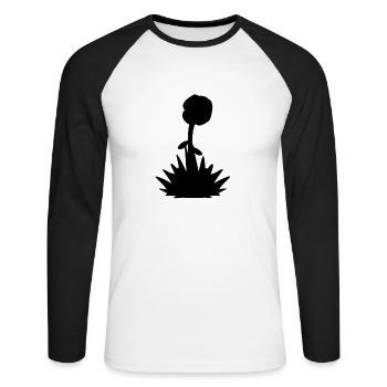 grass symbol blume natur pflanze - Unisex Baseballshirt langarm - Weiß/Schwarz - Vorne - Nik (191cm)