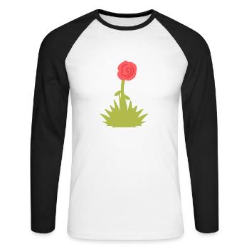 grass symbol flower nature plant red - Unisex Long Sleeve Baseball T-Shirt - white/black - Front - Nik (191cm)
