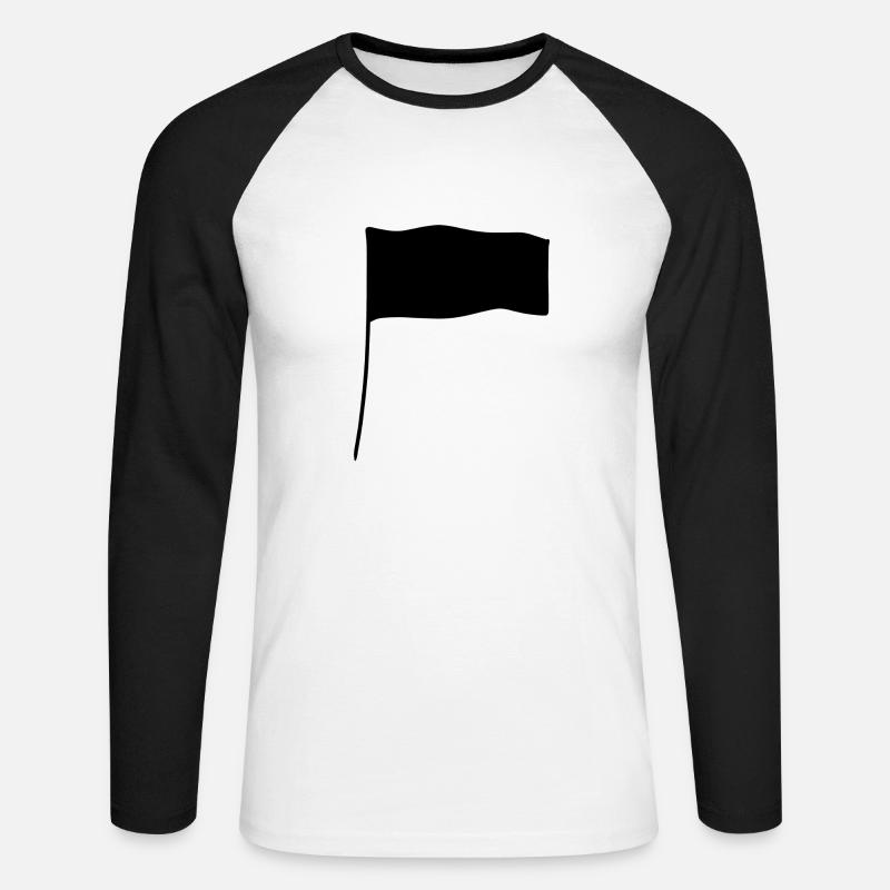Flag Shape Icon - Unisex Long Sleeve Baseball T-Shirt - white/black