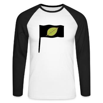 Symbol Flag Leaf Green Nature Bar - Unisex Long Sleeve Baseball T-Shirt - white/black - Front - Nik (191cm)
