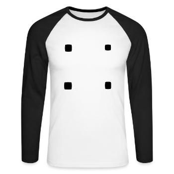 Carré Forme Carrée Icône Quatre - T-shirt baseball manches longues Homme - blanc/noir - Devant - Nik (191cm)