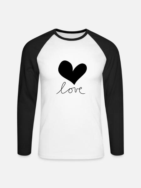 herz liebe symbol - Unisex Baseballshirt langarm - Weiß/Schwarz
