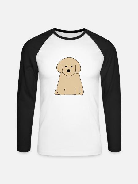 Dog pet animal symbol brown - Unisex Long Sleeve Baseball T-Shirt - white/black