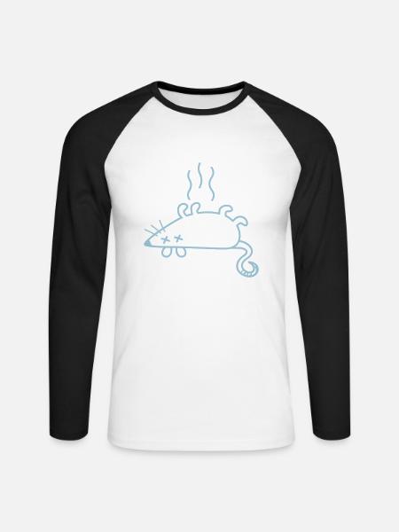 A Dead Mouse - Unisex Long Sleeve Baseball T-Shirt - white/black