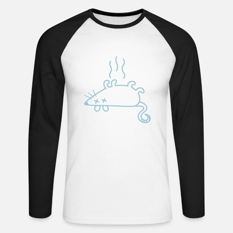 Eine tote Maus - Unisex Baseballshirt langarm - Weiß/Schwarz