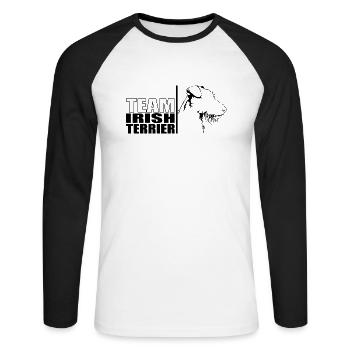 TEAM Irish Terrier Chien Chien Wilsigns - T-shirt baseball manches longues Homme - blanc/noir - Devant - Nik (191cm)
