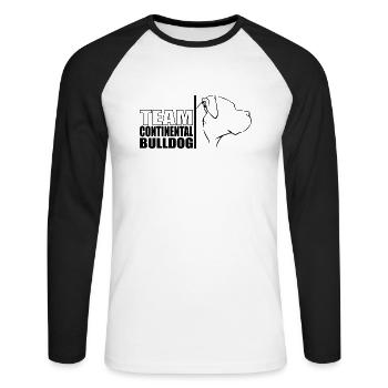 TEAM Continental Bulldog Dog Dog Wilsigns - Unisex Long Sleeve Baseball T-Shirt - white/black - Front - Nik (191cm)