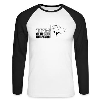 TEAM Deutsch Kurzhaar Hunde Hund Wilsigns - Unisex Baseballshirt langarm - Weiß/Schwarz - Vorne - Nik (191cm)