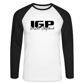 IGP GERMAN SHEPHERD Wilsign's dog sport - Unisex Long Sleeve Baseball T-Shirt - white/black - Front - Nik (191cm)