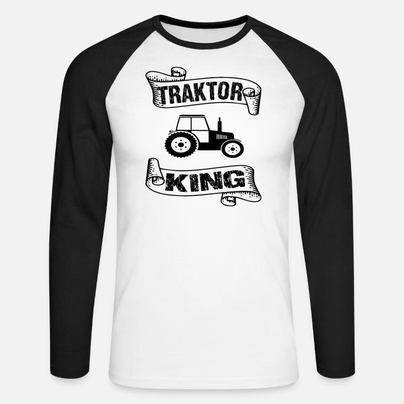 Traktor - Unisex Baseballshirt langarm - Weiß/Schwarz