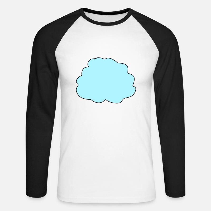wolke blau symbol - Unisex Baseballshirt langarm - Weiß/Schwarz